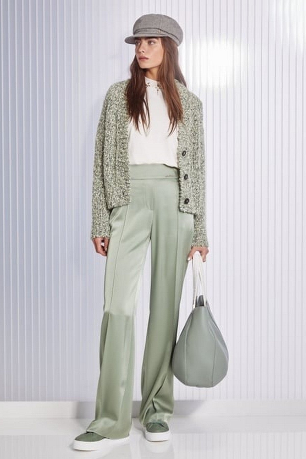 Marc Cain - XC 81.45 W15 | 503 - Broek wijd satinlook frozen sage