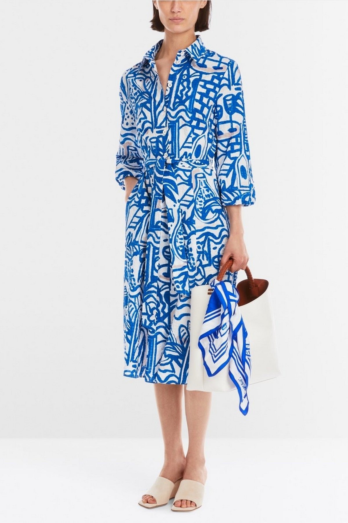 Marc Cain - YC 21.37 W68 | 366 - Overhemdjurk print - gentian blue