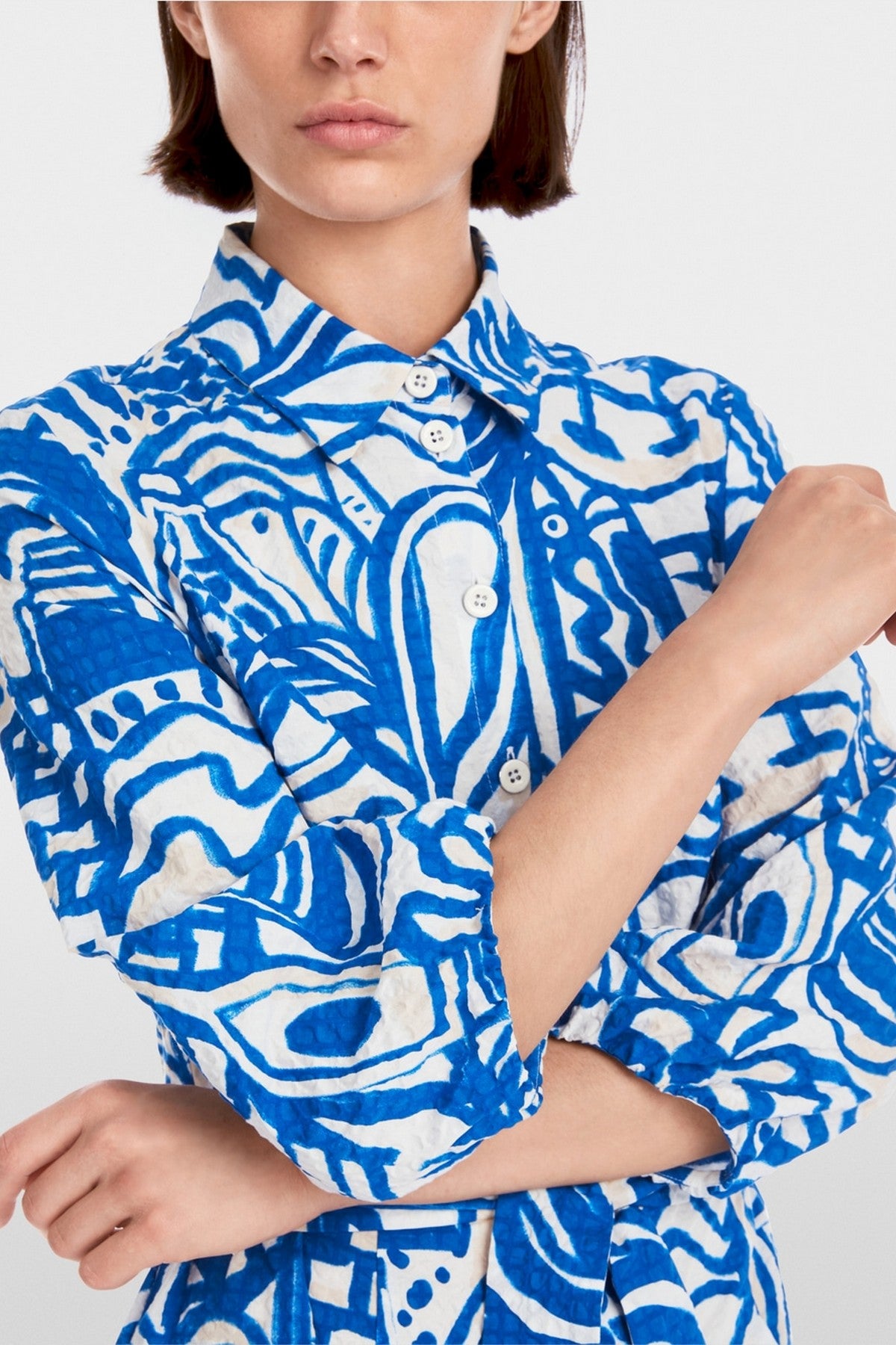 Marc Cain - YC 21.37 W68 | 366 - Overhemdjurk print - gentian blue