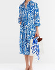Marc Cain - YC 21.37 W68 | 366 - Hemdblusenkleid Print - Enzianblau