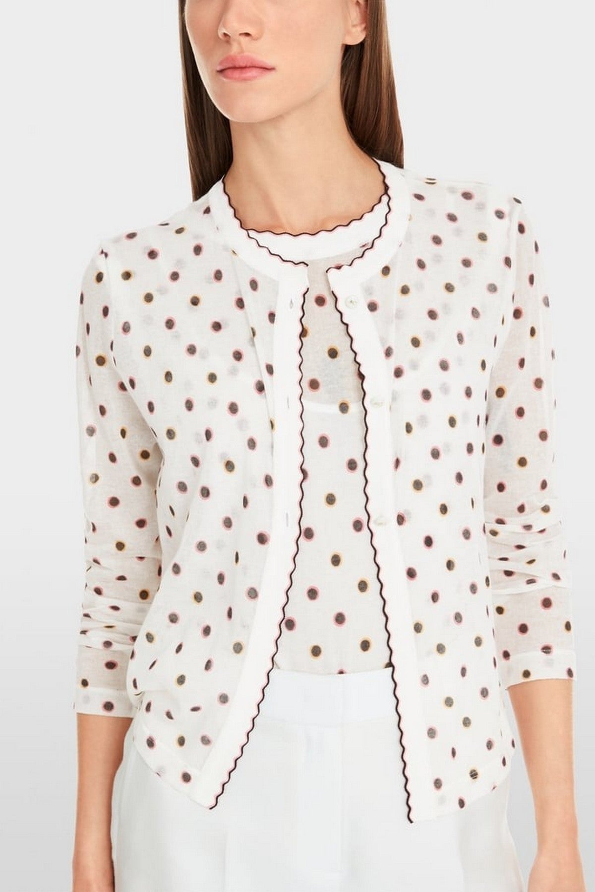 Marc Cain - YC 39.07 M24 | 110 - Gillet gestippeld - off white