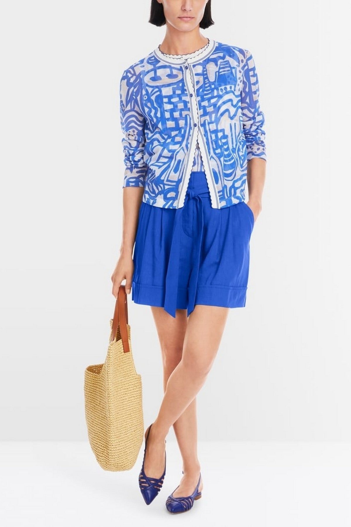 Marc Cain - YC 39.07 M58 | 366 - Vest gebreid print - gentian blue