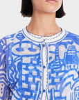 Marc Cain - YC 39.07 M58 | 366 - Strick-Print-Weste - Enzianblau