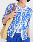 Marc Cain - YC 39.07 M58 | 366 - Strick-Print-Weste - Enzianblau
