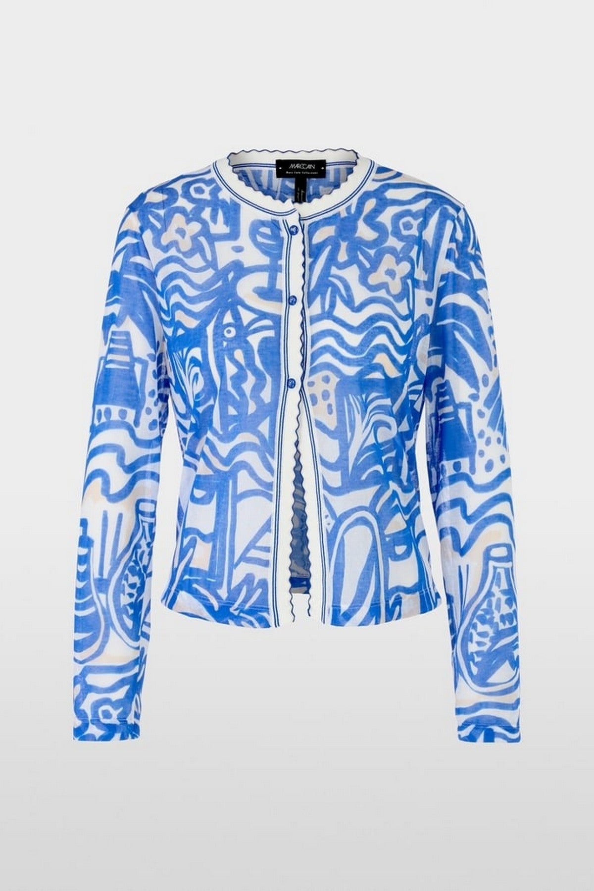 Marc Cain - YC 39.07 M58 | 366 - Vest gebreid print - gentian blue