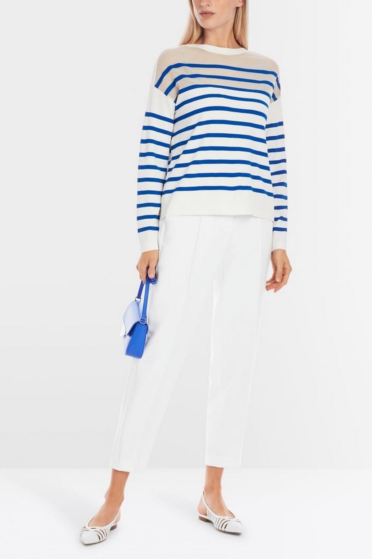 Marc Cain - YC 41.39 M42 | 366 - Pull met strepen - gentian blue