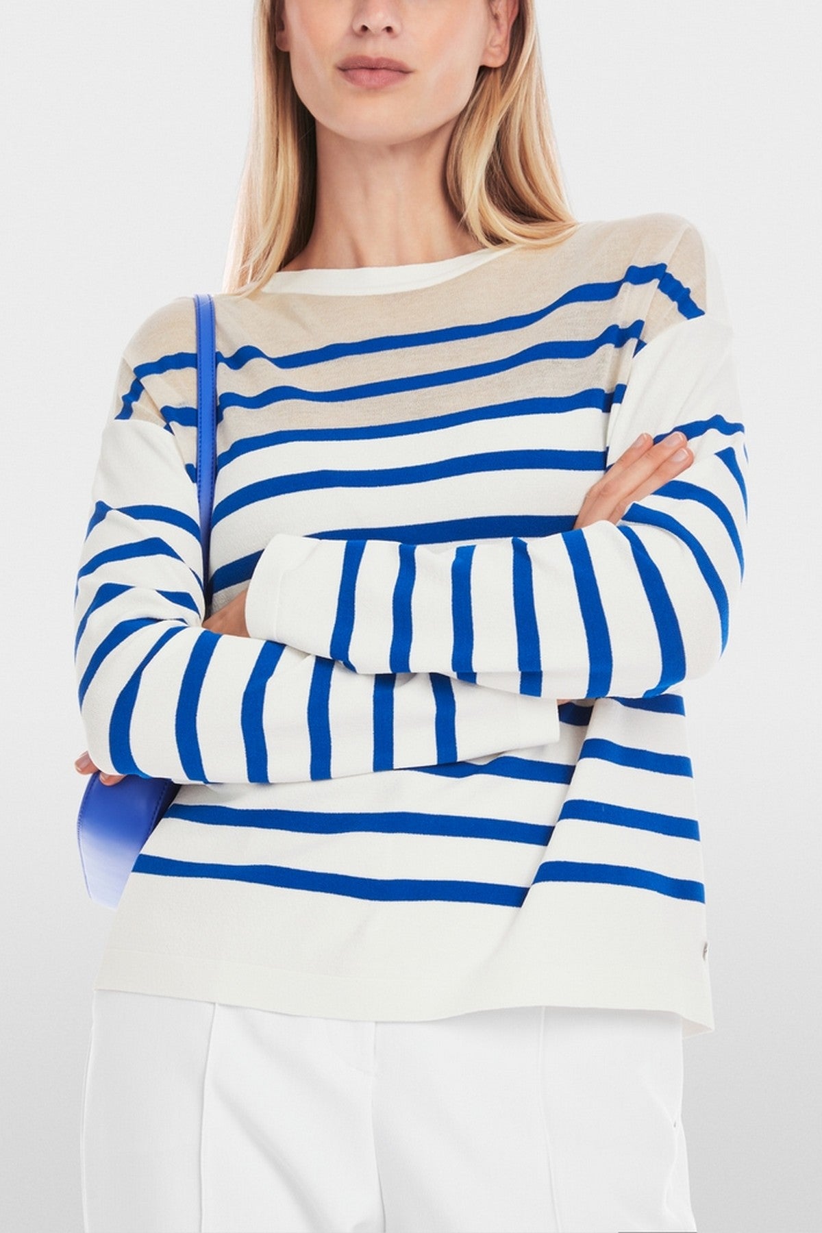 Marc Cain - YC 41.39 M42 | 366 - Pull met strepen - gentian blue