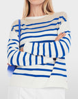 Marc Cain - YC 41.39 M42 | 366 - Pullover mit Streifen - enzianblau