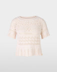 Marc Cain - YC 41.40 M47 | 153 - Kurzarm-Spitzenpullover - Magnolie
