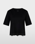 Marc Cain - YC 48.36 J14 | 900 - Shirt met kant - zwart