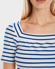 Marc Cain - YC 48.57 J16 | 366 - T-shirt strepen vierkant - gentian blue