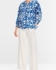Marc Cain - YC 51.37 W68 | 366 - Hemdbluse Printdesign - Enzianblau