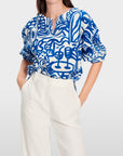 Marc Cain - YC 51.37 W68 | 366 - Hemdbluse Printdesign - Enzianblau