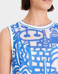 Marc Cain - YC 61.01 M58 | 366 - Top biesjes dessin - gentian blue