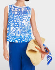 Marc Cain - YC 61.01 M58 | 366 - Top biesjes dessin - gentian blue