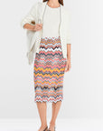 Marc Cain - YC 71.07 M29 | 236 - Rok midi zigzag - candy pink