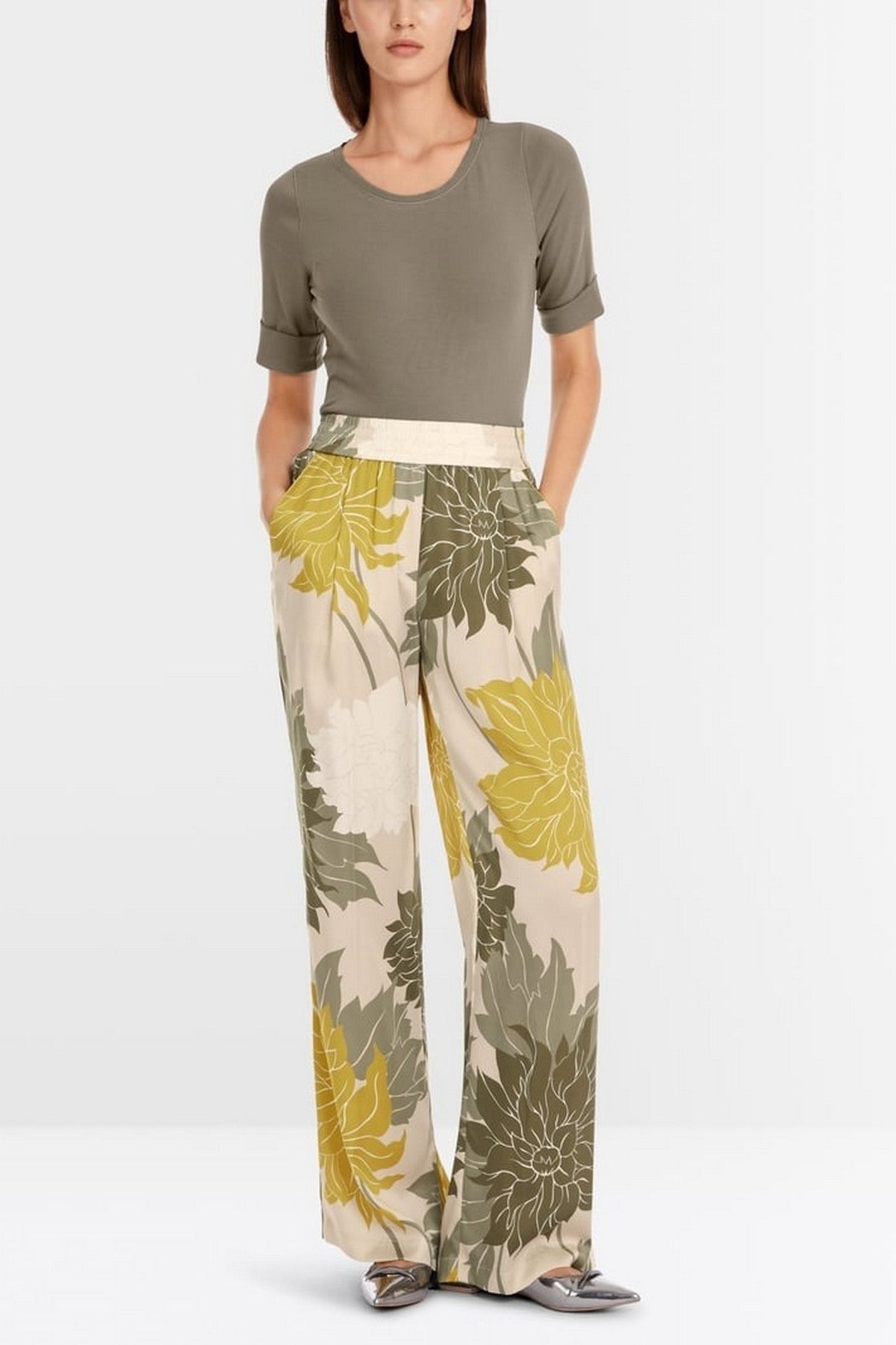 Marc Cain - YC 81.04 W12 | 127 - Broek zijde dessin - deep pearl