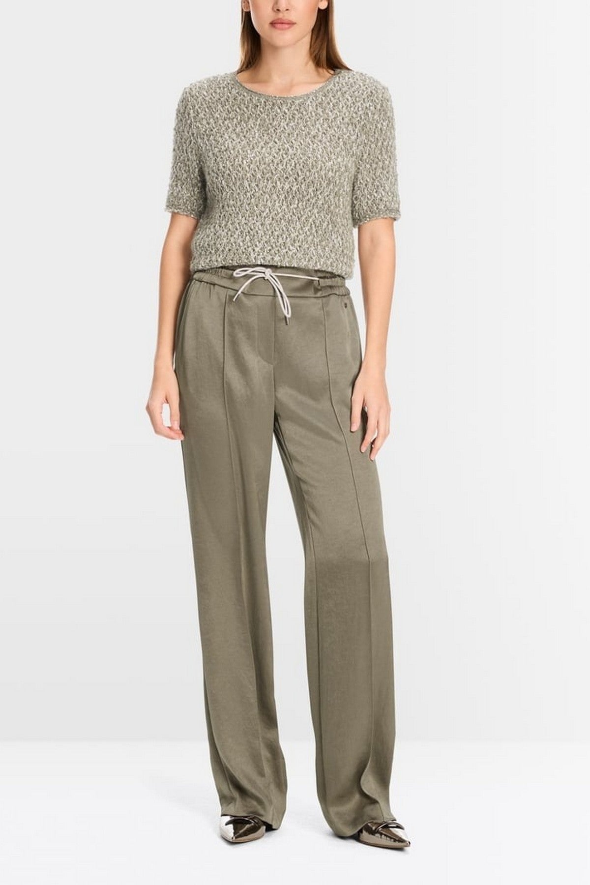 Marc Cain - YC 81.20 W46 | 581 - Broek glanzend - sage powder