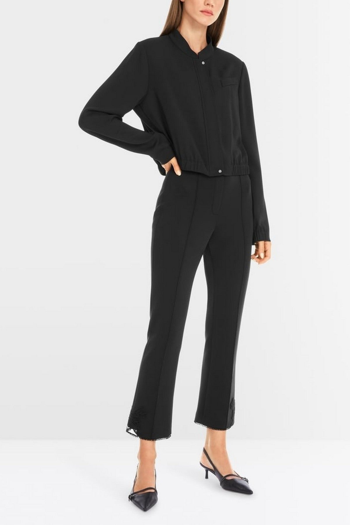 Marc Cain - YC 81.34 J23 | 900 - Broek scuba jersey vlinder - zwart