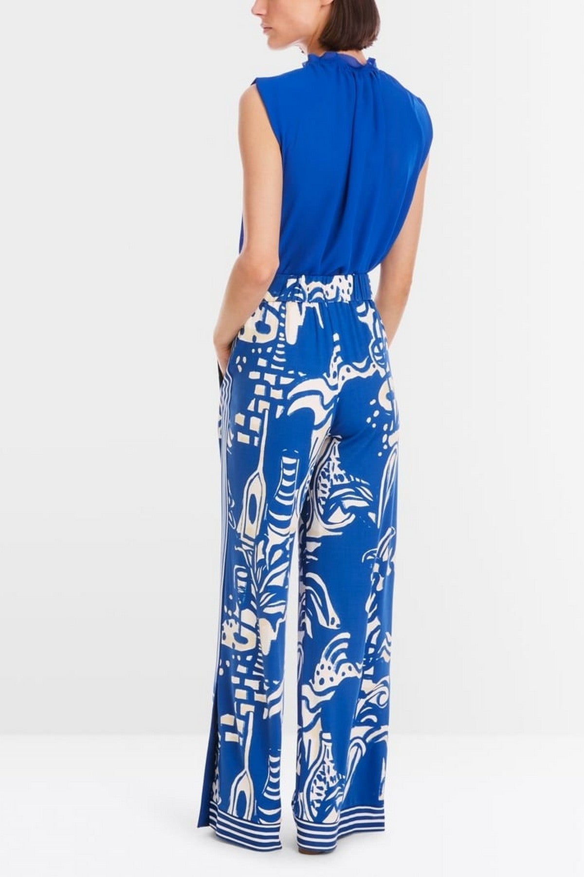 Marc Cain - YC 81.54 J32 | 366 - Broek print stropje - gentian blue