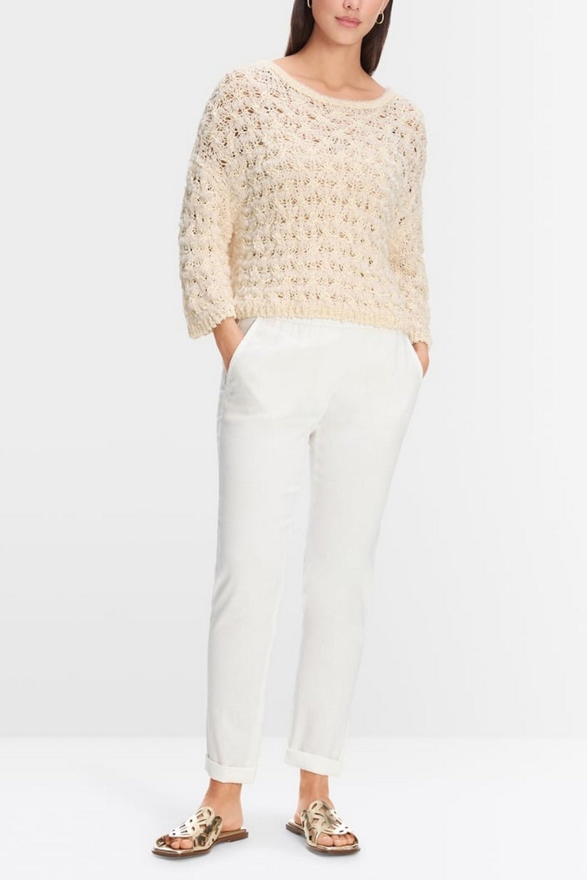 Marc Cain - YC 81.59 W70 | 110 - Broek casual linnen rhodos - off white