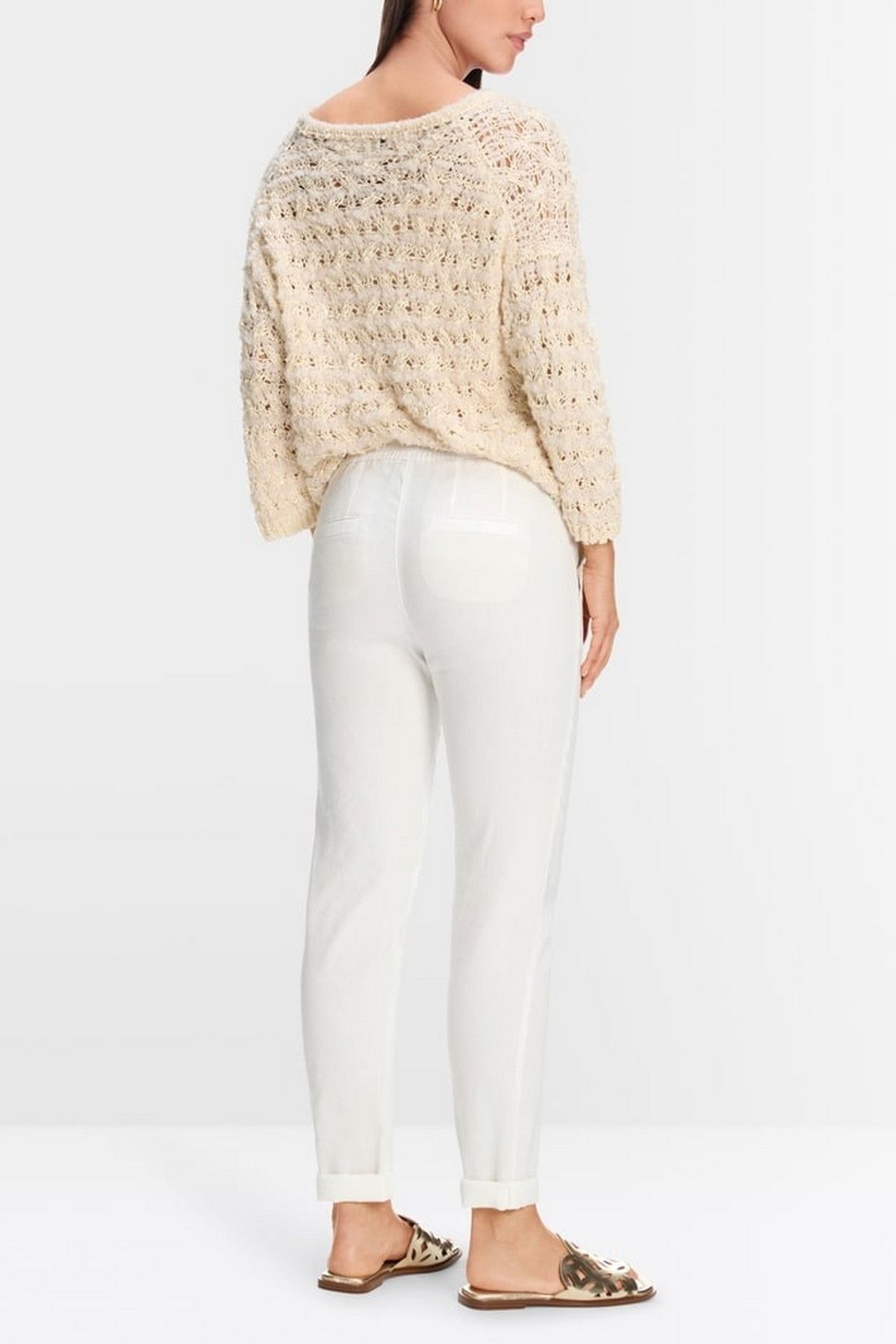 Marc Cain - YC 81.59 W70 | 110 - Broek casual linnen rhodos - off white