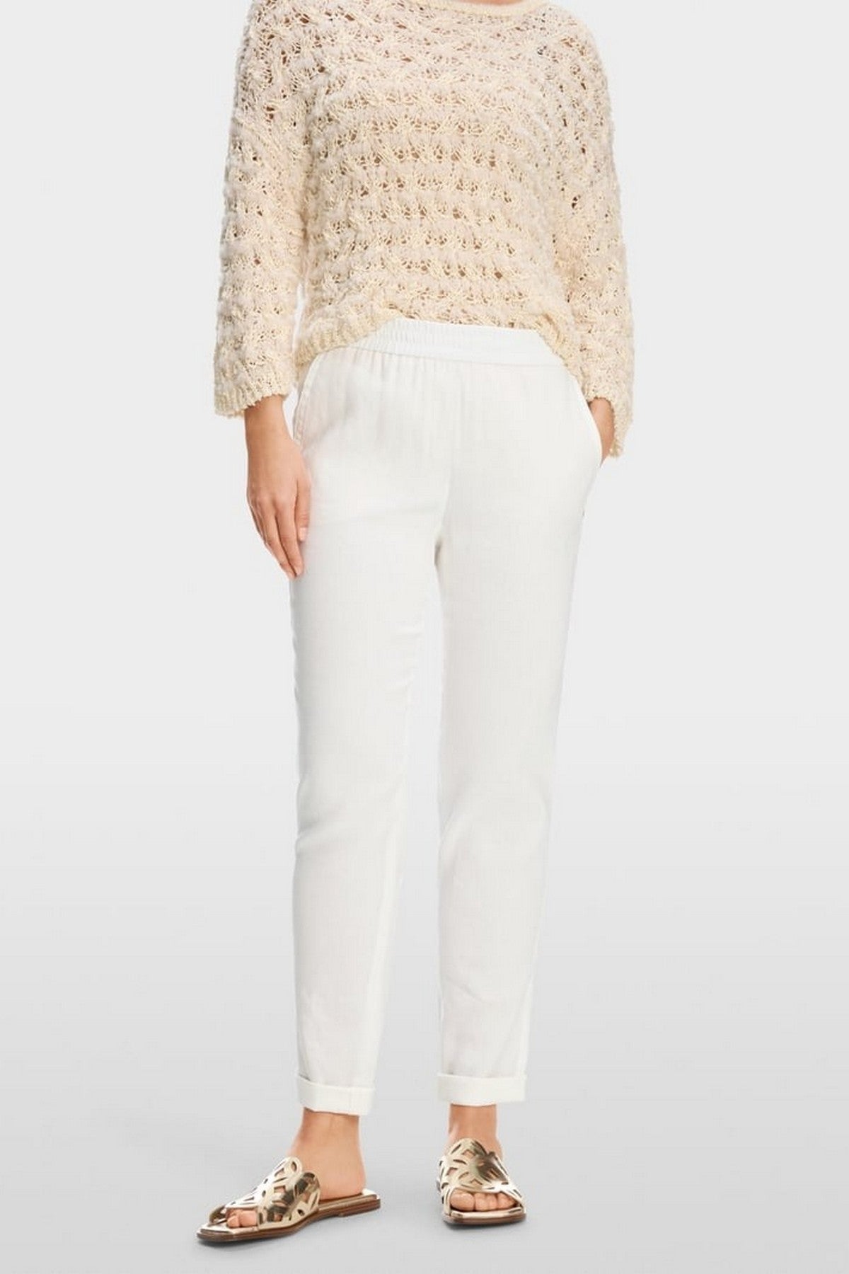 Marc Cain - YC 81.59 W70 | 110 - Broek casual linnen rhodos - off white