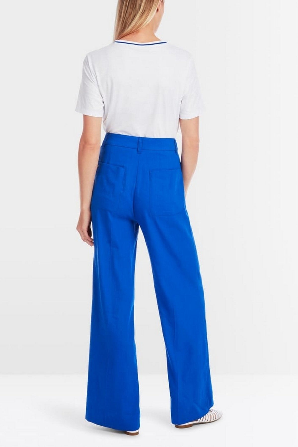 Marc Cain - YC 81.60 W70 | 366 - Broek wijd linnenmix - gentian blue