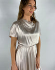 Zelaya - Cece Dress EM17 - Kurzes Kleid aus Satin mit Drapierung - Sand