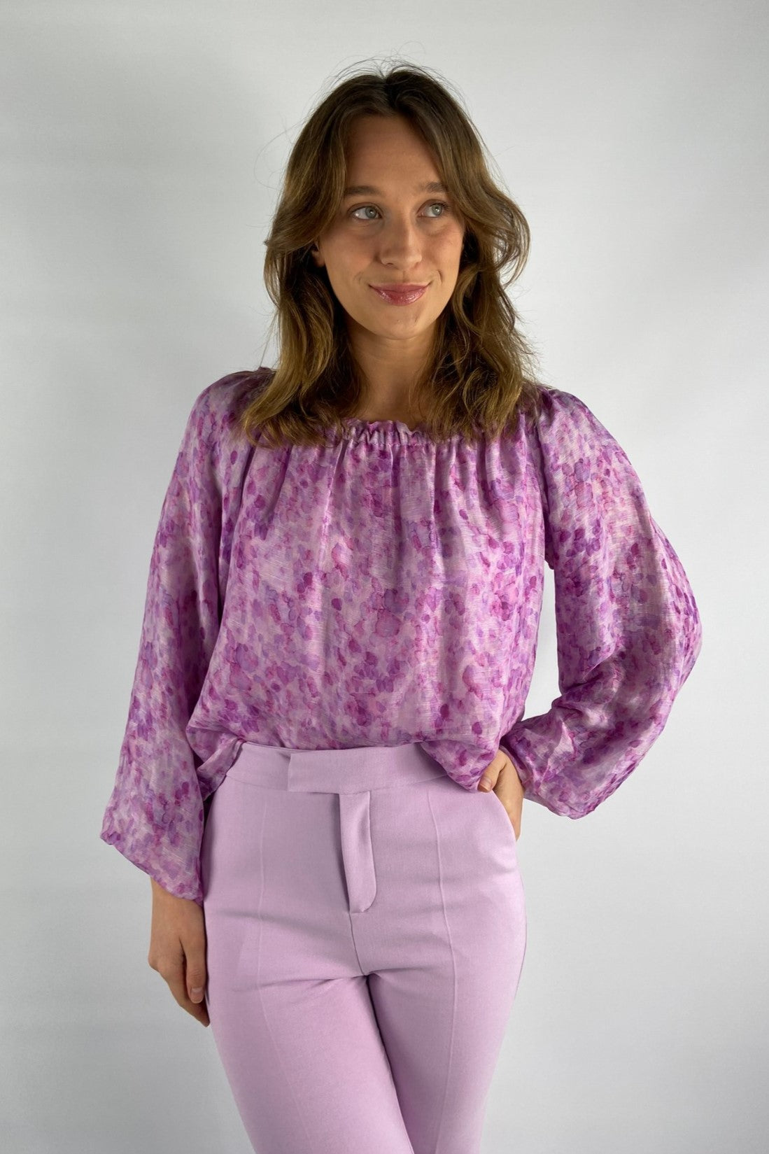 Zelaya - Gabrielle top FL8 - Off shoulder bloes - lila garden