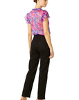 Misa Los Angeles – Basia – Top-Rüschen-Aquarell – Fuchsia-Blau