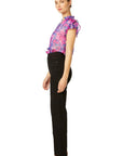 Misa Los Angeles – Basia – Top-Rüschen-Aquarell – Fuchsia-Blau