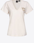 Pinko - Turbato - T-Shirt mit V-Ausschnitt Pinko-Logo