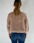 MAI - Pull 100% handmade - Mini V chiné - oud roze