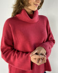 FFC - 12000 | 1273 - Pull turtleneck wol cashmere - framboos