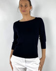 FFC - Fijngebreid Shirt met U-hals - Midnight - 15050 | 1038