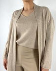 FFC - Lange Cardigan in Wol-Cashmere - Beige - 15053 | 1080