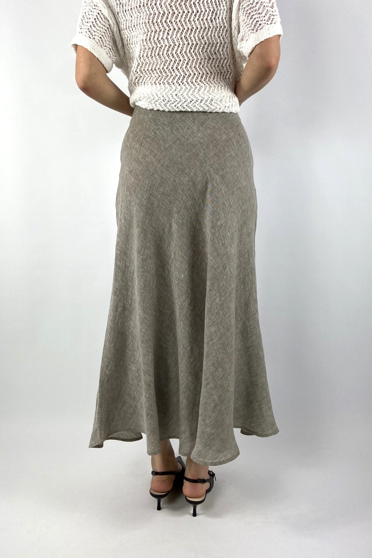 Hemisphere - Linnen Rok Ranni - Taupe