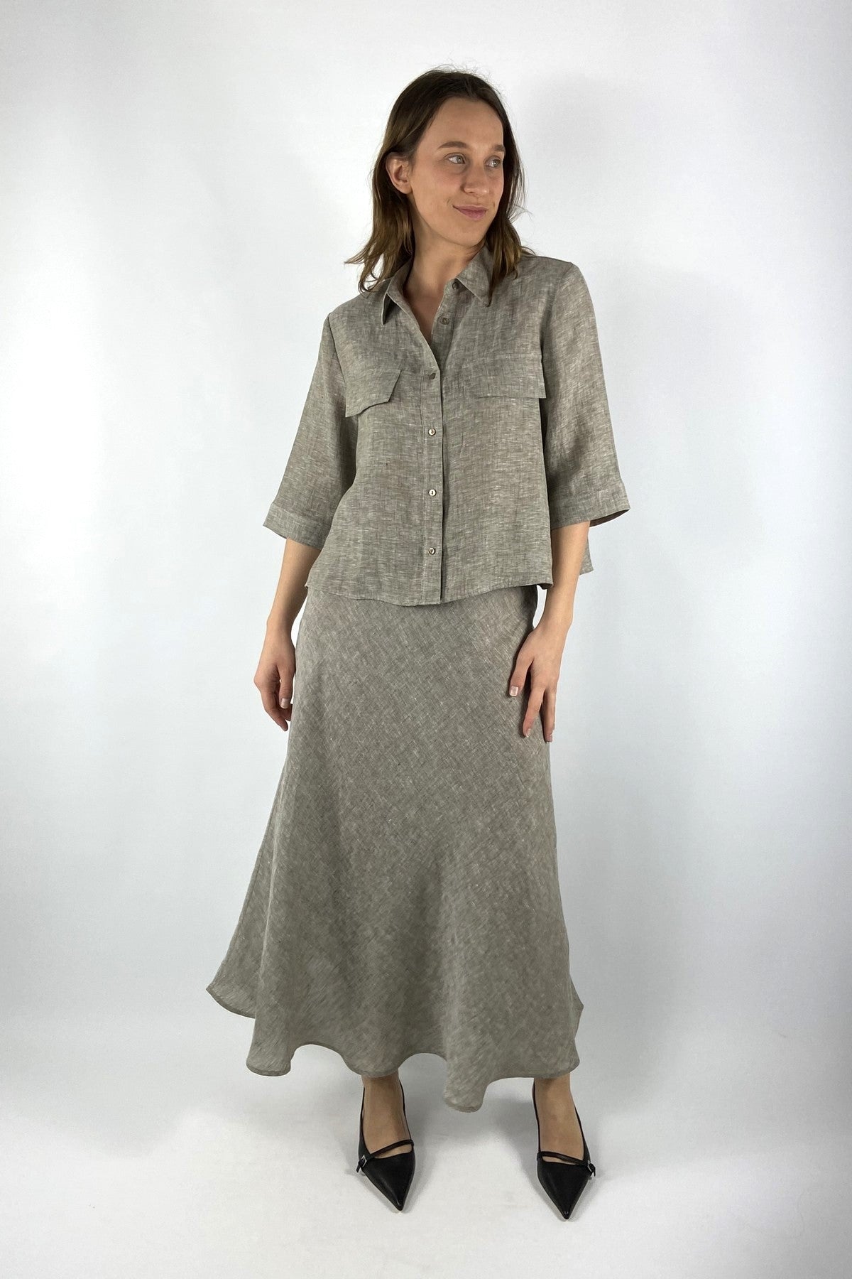 Hemisphere - Linnen Blouse Rinda - Taupe