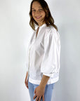 Hemisphere - Bluse mit Puffärmeln Popeline - Weiß - 261AMAL-32