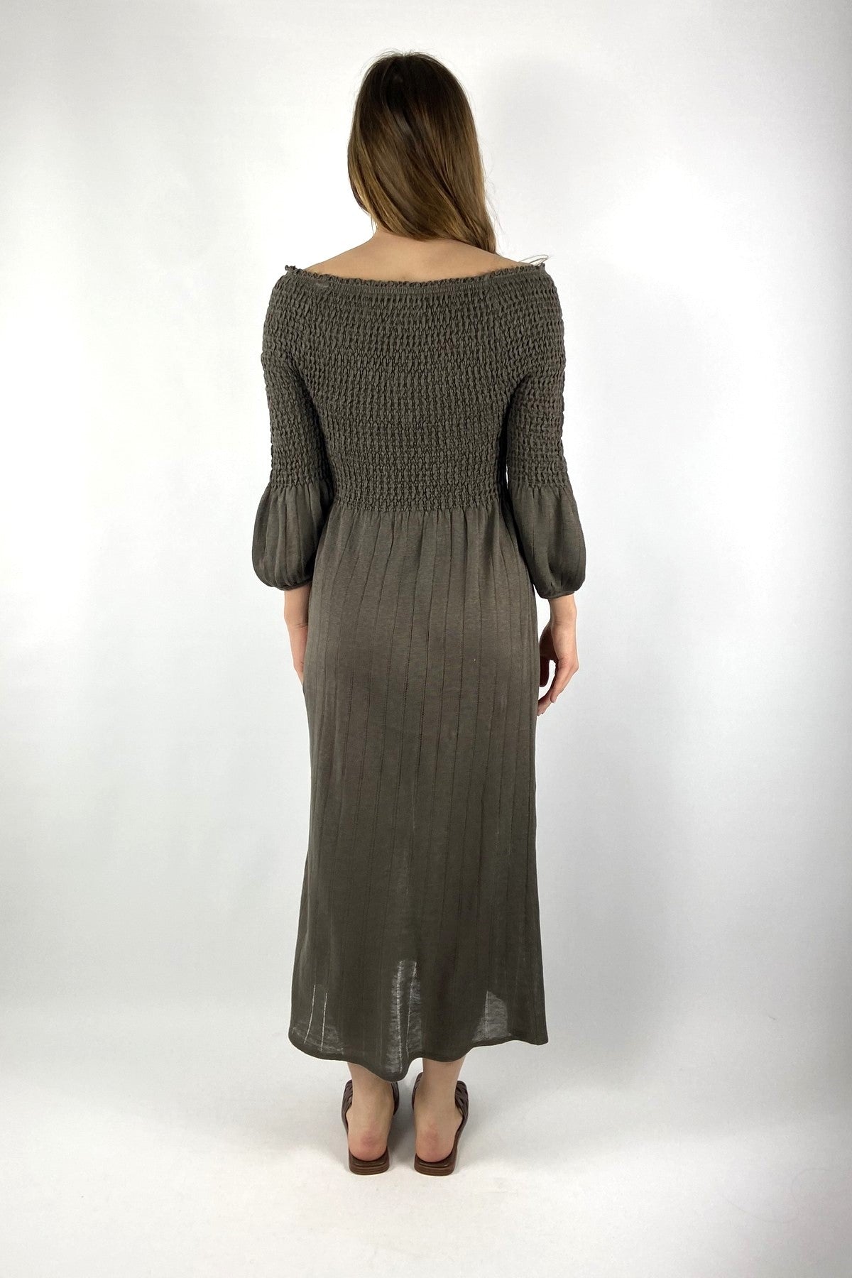 Hemisphere - Lange Jurk Ribgebreid - Chocolinea