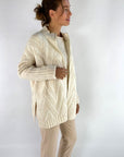 D'exterior - 59305 crema - Cardigan rits V-patroon - cream