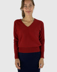 Natan - Kenza 205 matis - Trui V wol cashmere - rood