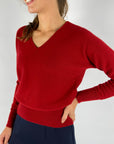 Natan - Kenza 205 matis - Trui V wol cashmere - rood