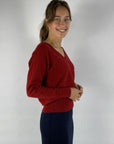 Natan - Kenza 205 matis - Trui V wol cashmere - rood