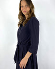 Nineto9 - Blouse chemise avec détail noué - Bleu foncé - 456L