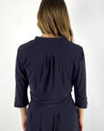 Nineto9 - Blouse chemise avec détail noué - Bleu foncé - 456L
