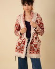 Hale Bob - Cameron 48DN330A - Cardigan jacquard franjes - IVORY