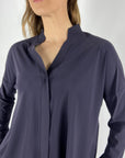 Nineto9 - Chemisier coupe A avec patte de boutonnage cachée - Navy - 599L
