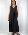 Nineto9 - Mouwloze lange jurk V-hals - Brown - 603L